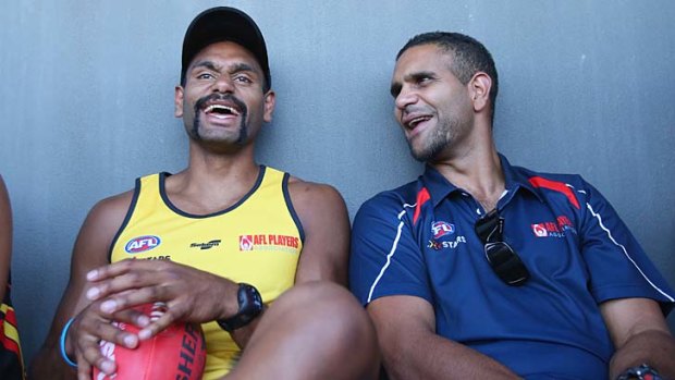 Top pair: Travis Varcoe (left) with indigenous All Stars coach Michael O'Loughlin.