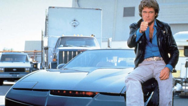 Shining armour … as Michael Knight in Knight Rider in 1982.