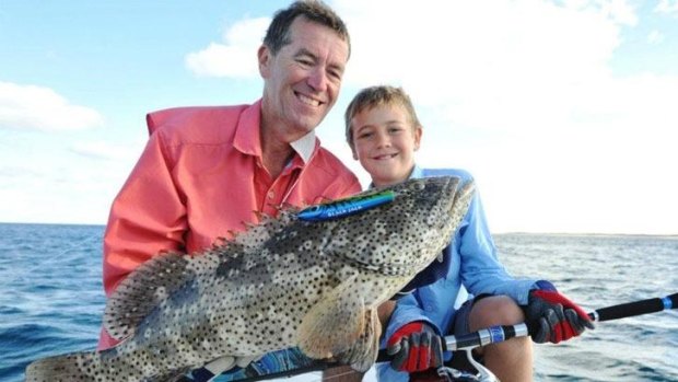 Hal Harvey and his son Jack off Exmouth in 2012.