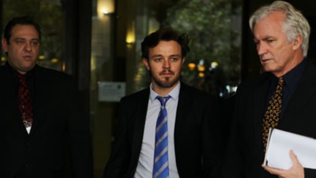 Matthew Newton outside Sydney's Downing Centre Local Court on Wednesday.