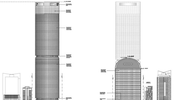 Plans reveal the "Bon Bon" shape of the 111 +222 tower.