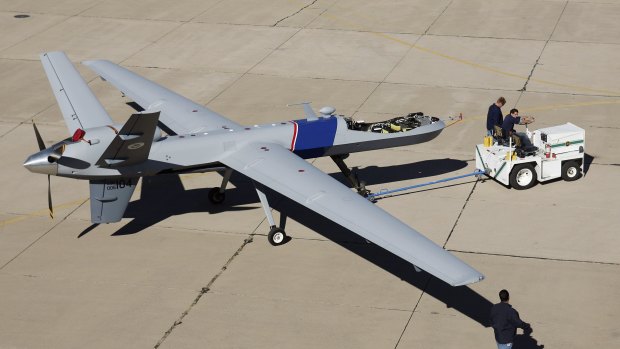 Long arm of the law: a Predator drone of the type used in US border patrols. 