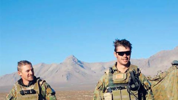 Privates Grant Kirby (left) and Tomas Dale in Afghanistan.