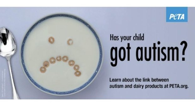 Fear mongering: One of PETA's controversial autism ads.