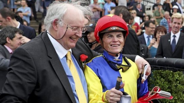 Kept faith: Trainer Tom Hogan with jockey Craig Williams.