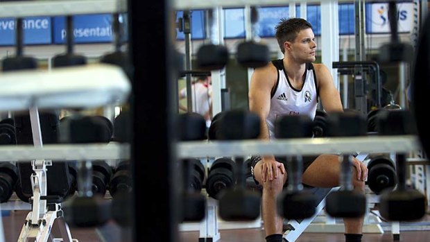Reflecting and rehabilitating: Nathan Brown back in the gym, growing mentally and physically stronger every day.