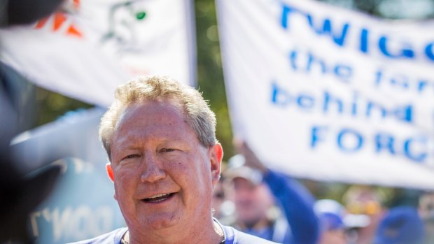 Andrew Forrest at a Save the Force rally in Perth.