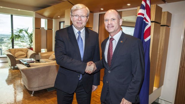 The mood between Prime Minister Kevin Rudd and Premier Campbell Newman appears to have soured since they met last week.