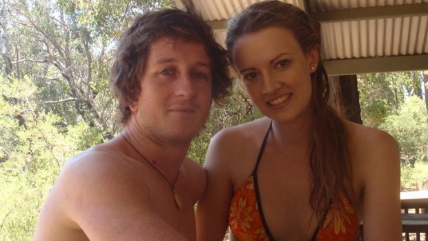 Shark attack victim Ben Linden with his girlfriend Alana Noakes.