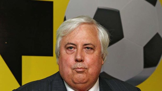 Rebel yell: Clive Palmer speaks to the media yesterday.