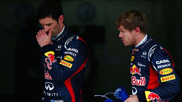 Strained relationship: Mark Webber, left, and Sebastian Vettel.
