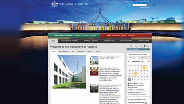 What the new aph.gov.au website will look like.