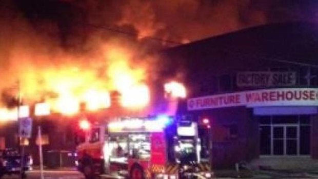 Residents were evacuated after a blaze at a furniture warehouse in Canterbury.