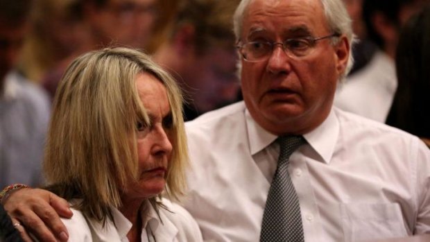 June Steenkamp after her dead daughter's picture was shown in court.