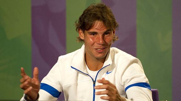 Rafael Nadal speaks to the media on the eve of the Wimbledon championships.