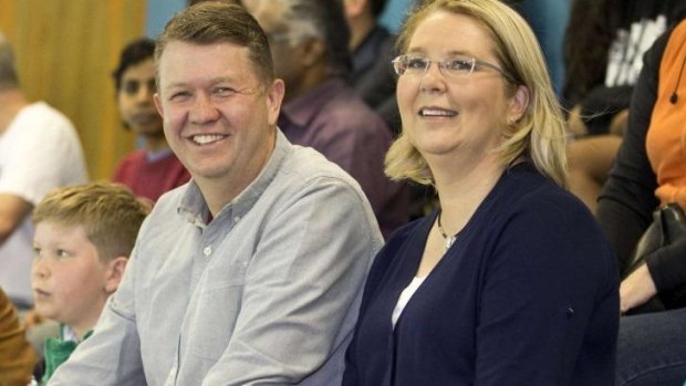 New Zealand Opposition Leader David Cunliffe (left) with his wife Karen Price.