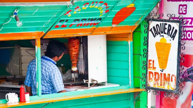 Taco stand, San Cristobal de las Casas, Chiapas, Mexico.