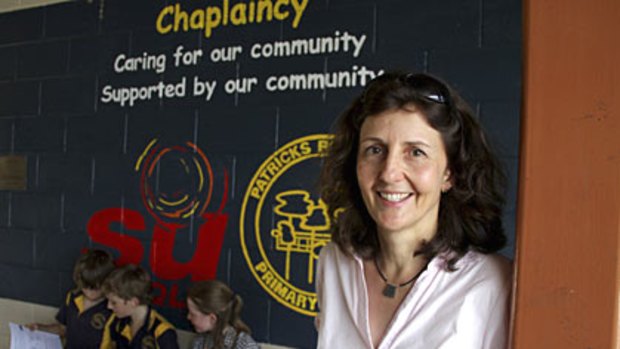Support ... Patricks Road State School chaplain Andrea Eadie quit teaching to study counselling.
