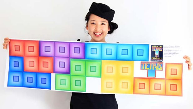 Sydneysider and Walls360 co-founder Yiying Lu with the Tetris wall graphics she designed.