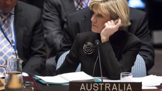 Unpopular stance: Foreign Affairs Minister Julie Bishop at the UN.
