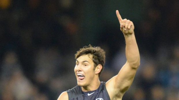 Troy Menzel will stay at Carlton until the end of 2016.