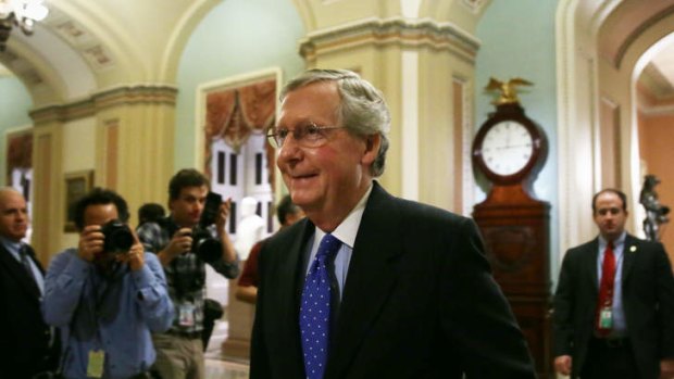 US Senate Minority Leader Senator Mitch McConnell is considered an establishment Republican by Tea Party supporters.
