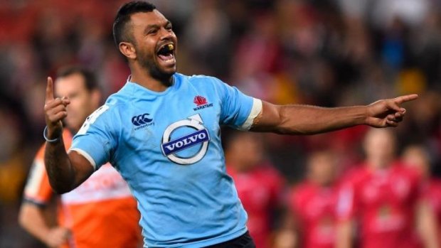Not satisfied: Kurtley Beale starred again for the Waratahs on Saturday night, but has urged them not to settle for merely reaching the finals.
