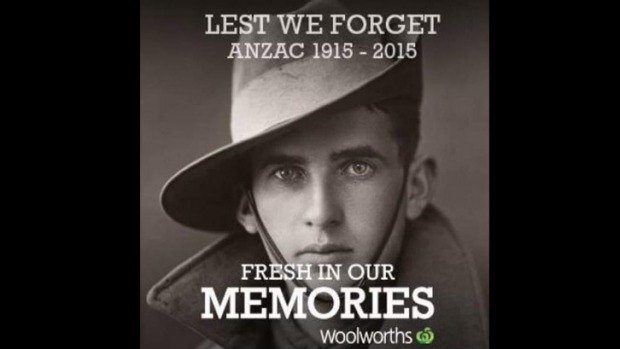 Woolworths was criticised for its Anzac Day campaign.