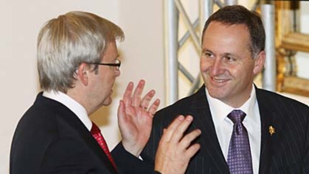 Close ties ... Kevin Rudd and NZ Prime Minister John Key were driving the process.