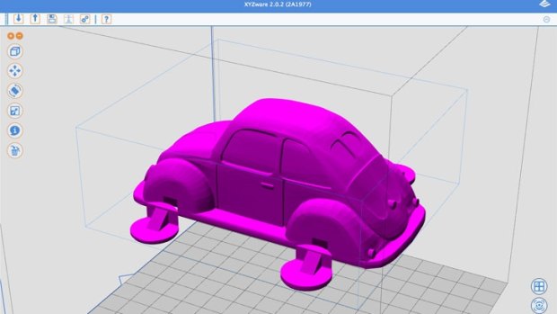 The Volkswagen Beetle design, downloaded from the XYZ gallery and loaded into XZYware.