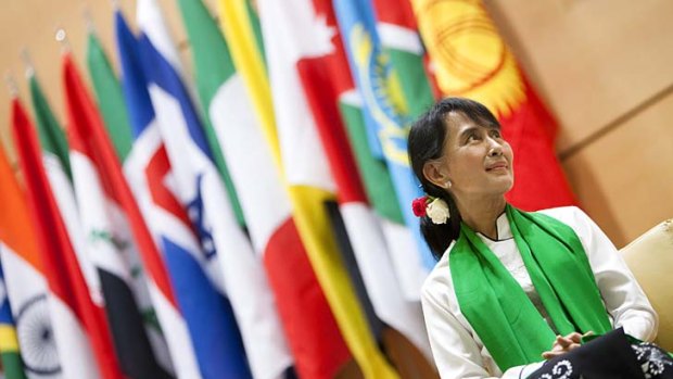 Aung San Suu Kyi at the International Labour Conference in Geneva.