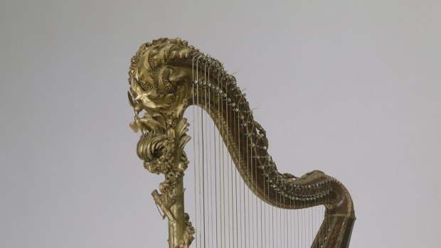 Marie-Antoinette's harp, circa 1775, made by Jean-Henri Nadermann (1735-1799). 