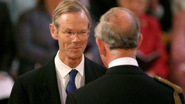 Proud moment ... Christopher Martin-Jenkins receives the MBE from the Prince Charles in 2009.