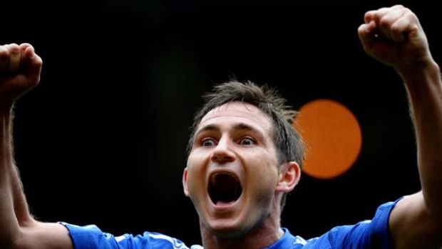 Goal hero ... Frank Lampard celebrates.