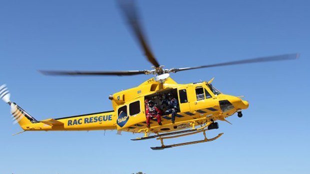 The RAC Rescue helicopter was sent to Harvey to transport an injured boatie to Royal Perth Hospital.