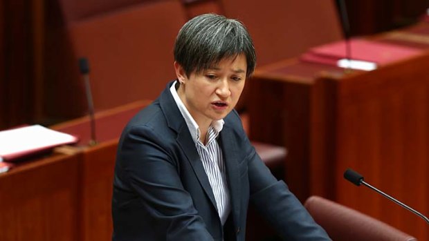 Leader of the opposition in the Senate, Senator Penny Wong, during the debate on deficit levy on Monday. Labor will support the levy.