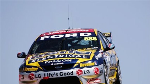 The 888 Ford Falcon of Craig Lowndes at Mount Panorama.