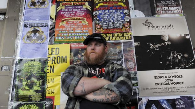 A friend of the victim, is the bar manager at The Basement, in Belconnen, Trent Sheppard, pictured here at the popular music venue.