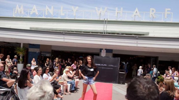 Teen dream ... contestants as young as 13 competed in a model search at Manly yesterday.