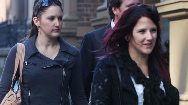 "We can move on": Shannon and Erica Frisoli outside court.