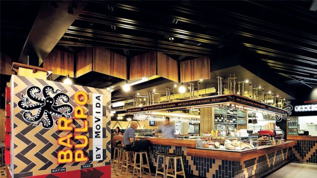 MoVida's Bar Pulpo at Melbourne Airport, designed by architect Adam Dettrick.