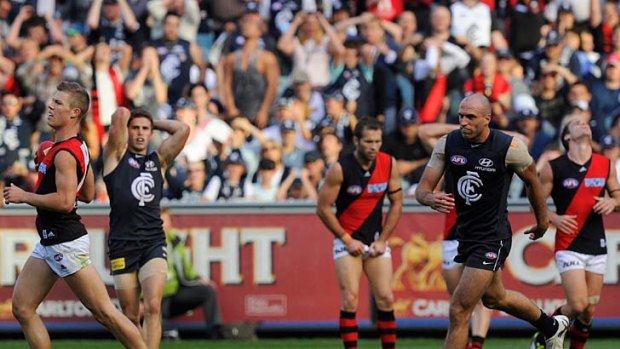 Another one: Carlton and Essendon players are left to ponder missed opportunities and small mistakes as the AFL gets its third draw of the season - in just the fourth round.