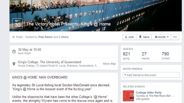 A screen shot of the King's College Facebook page.