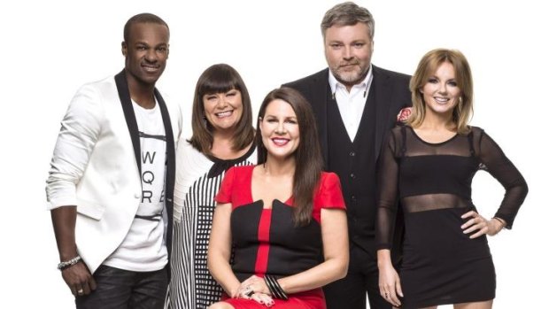 Still got it? AGT's previous judges Timomatic, Dawn French, Kyle Sandilands and Geri Halliwell with presenter Julia Morris.
