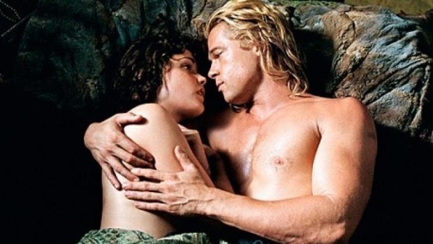 Rose Byrne with Brad Pitt in <i>Troy</i>.