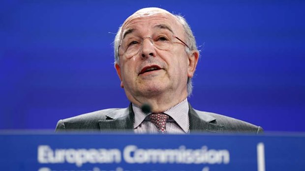 European Union competition commissioner Joaquin Almunia informs the media in Brussels about the three-pronged investigation into alleged state aid for several La Liga clubs.