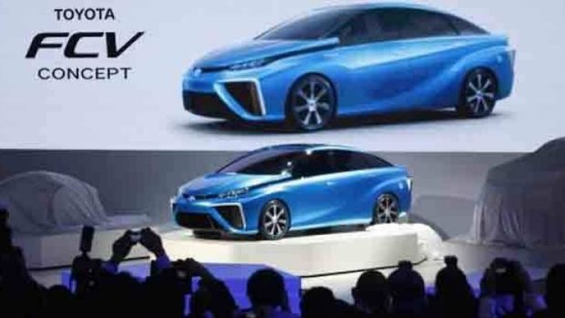 A Toyota hydrogen concept car.