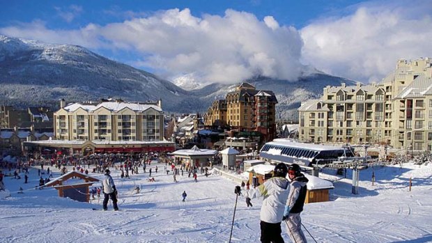 Winter wonderland ... heading into Whistler village.