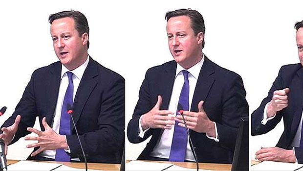 David Cameron at the inquiry ...  Once the interrogation began, he switched to his best hmm-yes-good-question frown.
