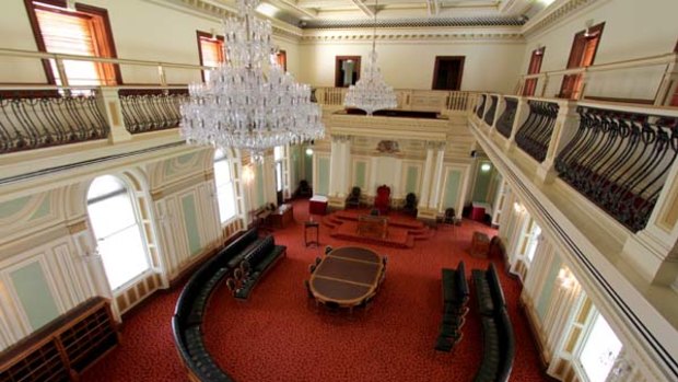 Inside Queensland's Parliament House.